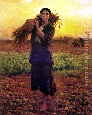 At The End of the Day painting - Jules Breton At The End of the Day art painting